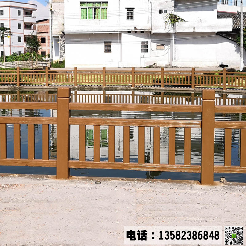 专业厂家定制仿木水泥栏杆 河道水泥栏杆护栏