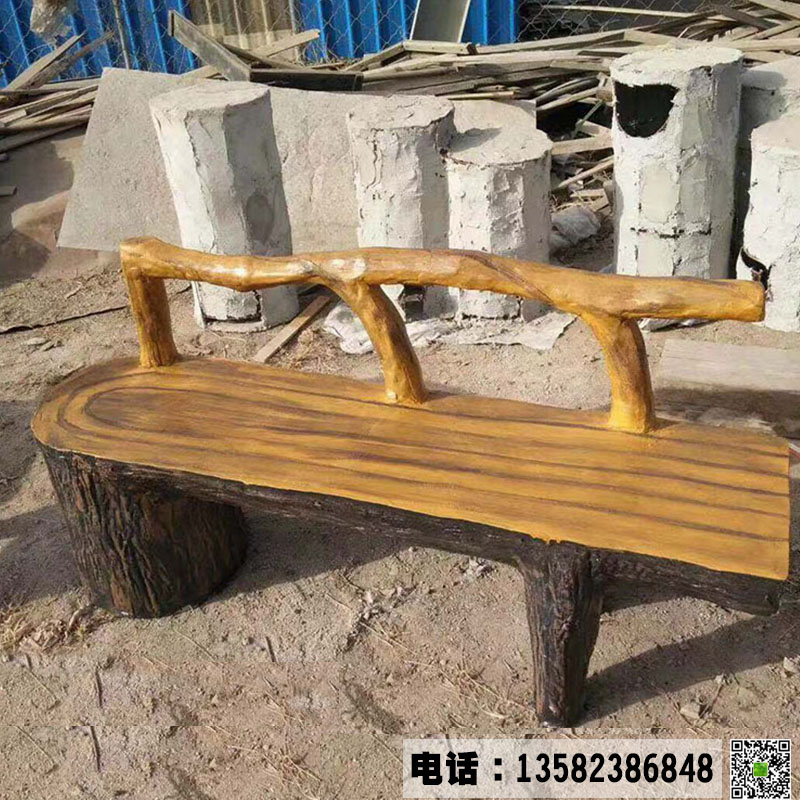 定制仿木水泥座椅公园广场休闲坐凳小品摆件